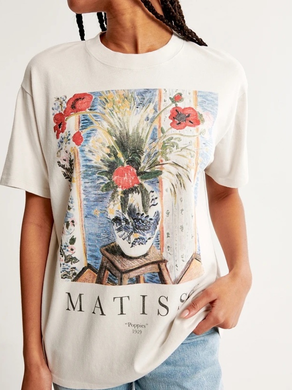 A&F Essentials Oversized Matisse Graphic Tee Abercrombie & Fitch Size L